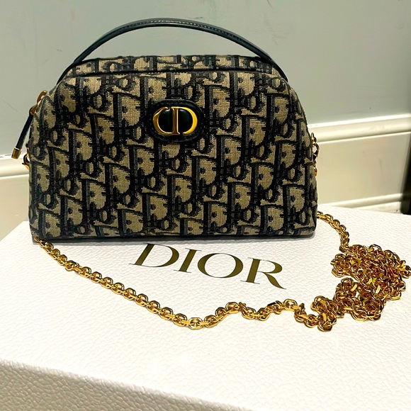 Dior Handbags - Christian Dior oblique Caro d-Cosy mini bag top handle